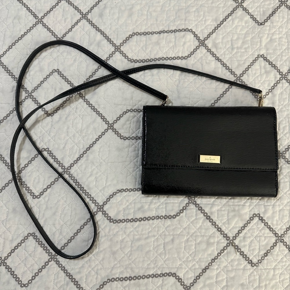 Kate Spade Black Crossbody Bag with Gold Accents